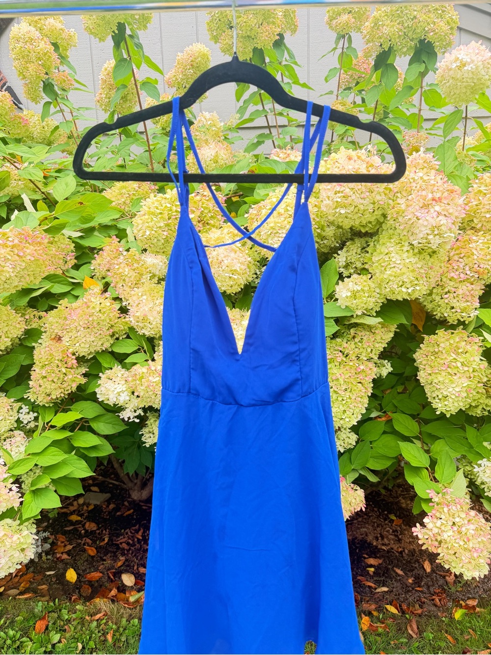 Charlotte Russe Royal Blue Mini Dress with Deep V Neck